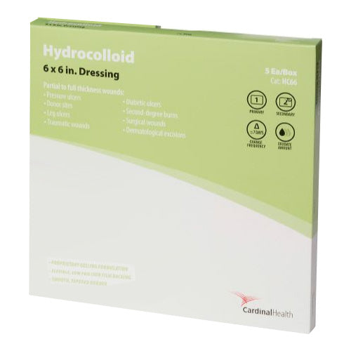 Cardinal Health Hydrocolloid Dressing, 6" x 6" (Box of 5)