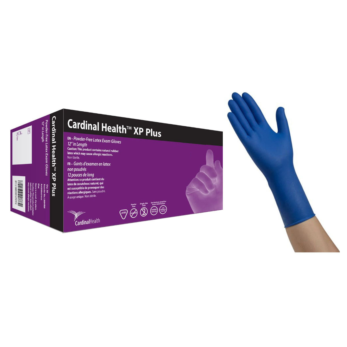 Cardinal Health XP Plus Non-Sterile Latex Exam Gloves, Small (Box of 50)