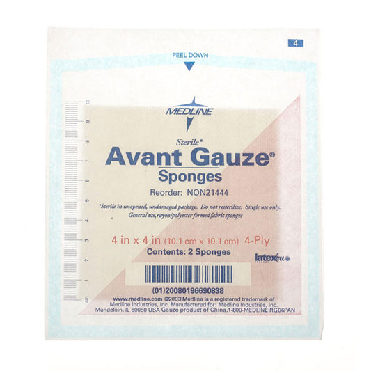 Avant Non-Woven Gauze Sponge Sterile 2's, 4" x 4", 4-Ply (Box of 50)