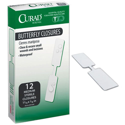 Curad Butterfly Closure Adhesive Bandage, 3/8" x 1-3/4" (Each of 12)