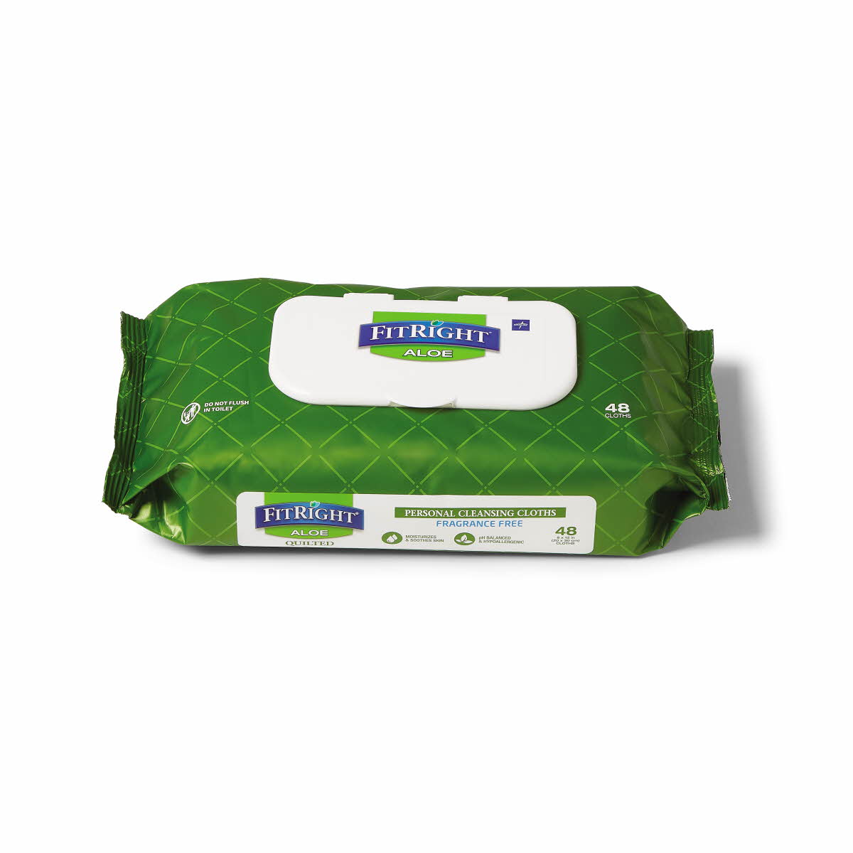 FitRight Aloe Quilted Personal Cleansing Wipes (Package of 48)