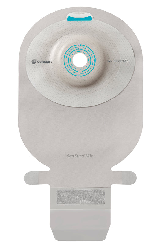 SenSura Mio 1-Piece EasiClose WIDE Outlet, Soft Convex, Maxi, Opaque With Inspection Window, Pre-cut 1" (25 mm) (Box of 10)