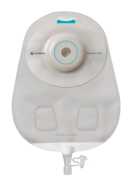 SenSura Mio 1-Piece Urostomy Pouch, Soft Convex, Maxi, Transparent, Pre-cut 1-1/4" (31 mm) (Box of 10)