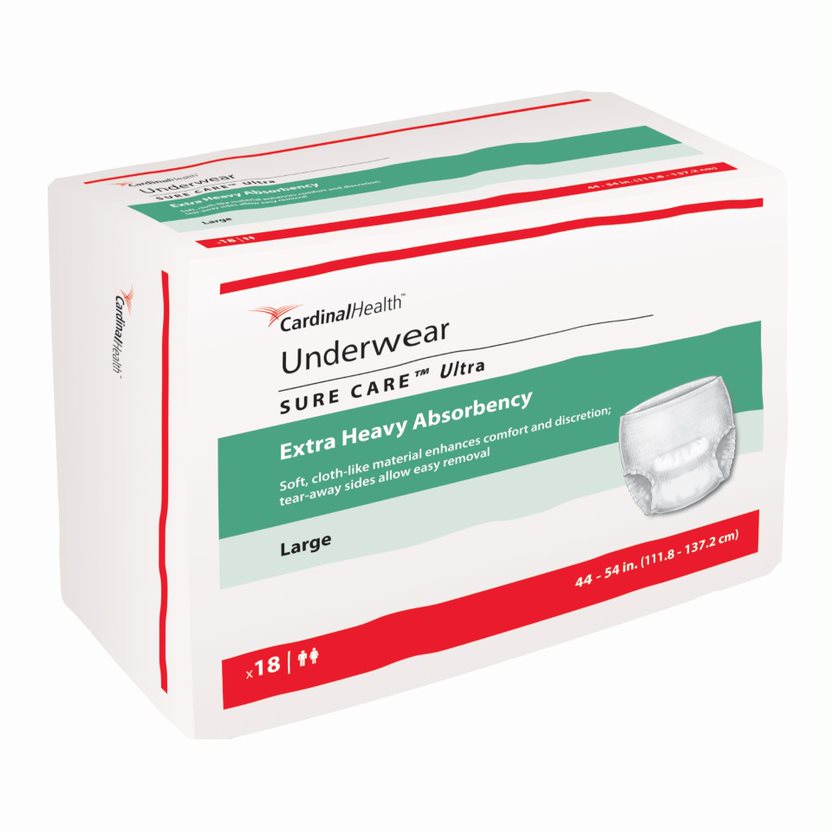 Cardinal Health, Underwear, Sure Care Ultra, Large, 44" - 54" (Package of 18)