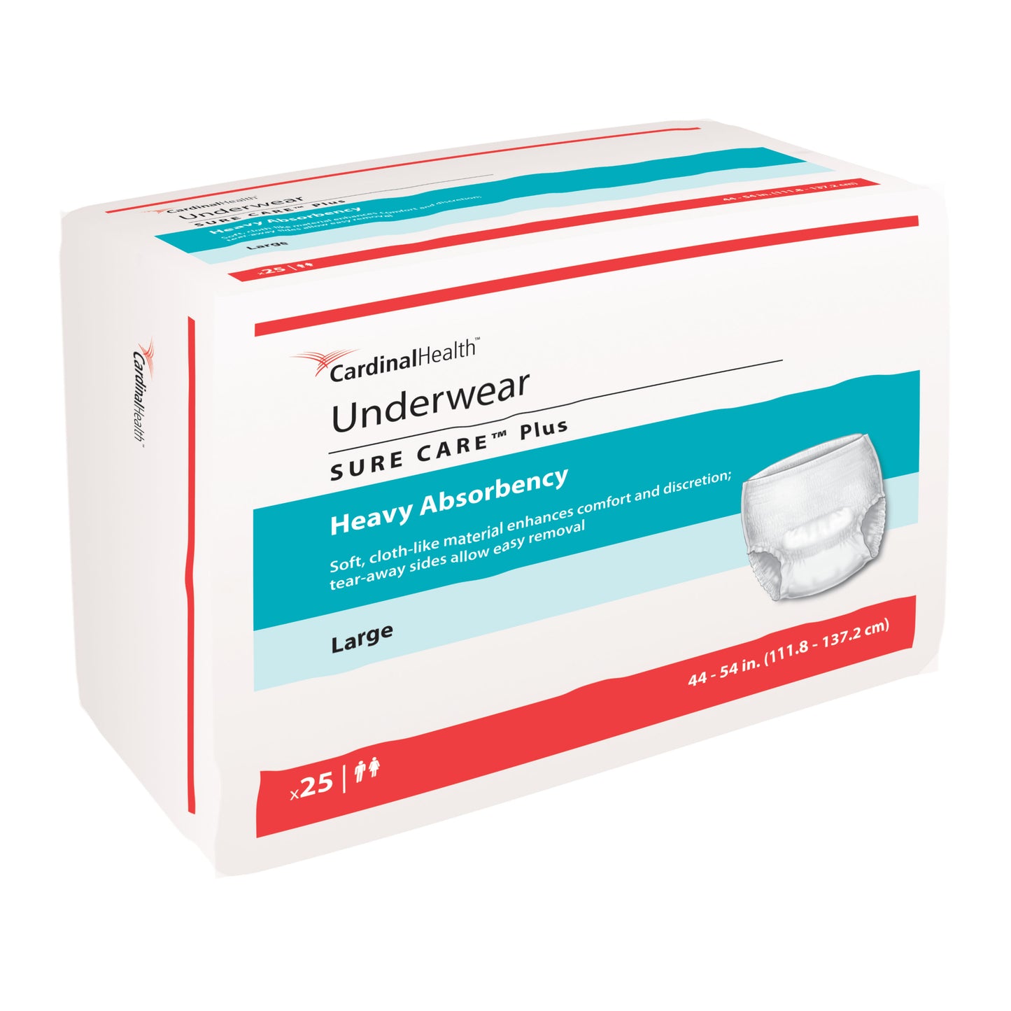 Cardinal Health, Underwear, Sure Care Plus, Large, 44" - 54" (Case of 100)