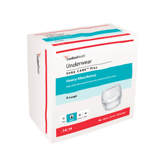 Cardinal Health, Underwear, Sure Care Plus, X-Large, 48"- 66" (Package of 14)