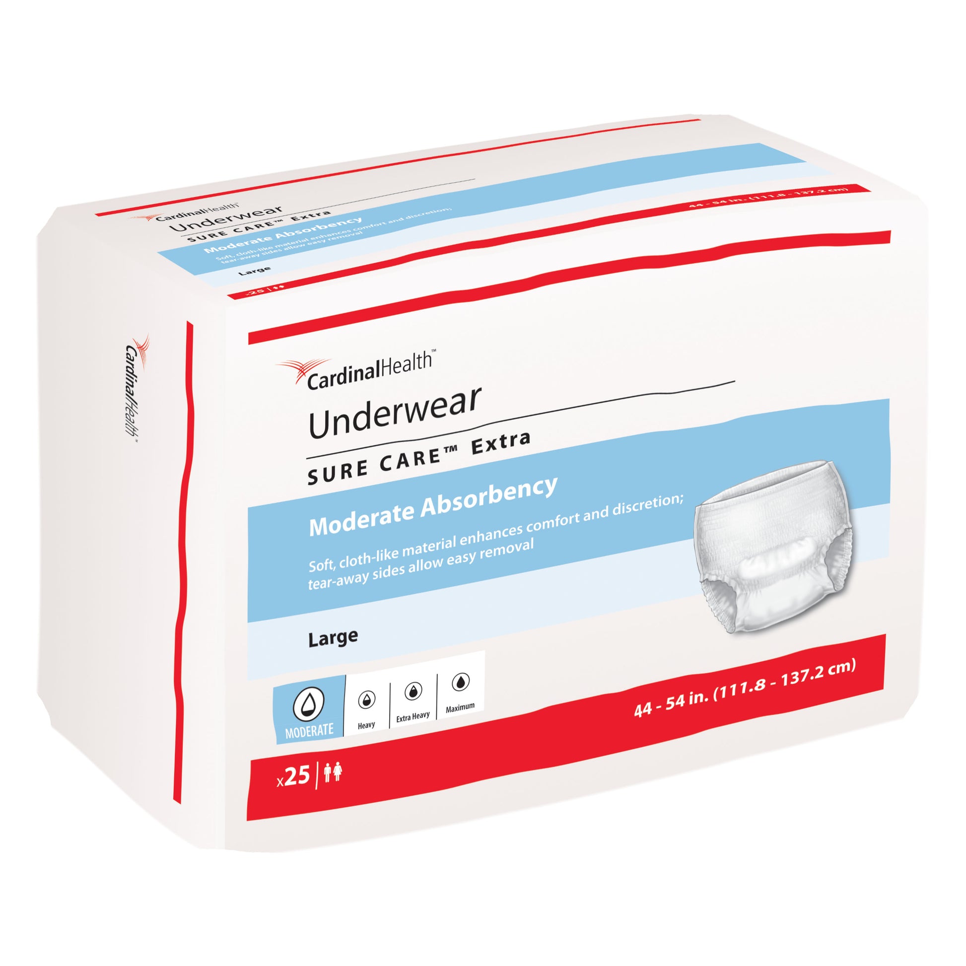 Cardinal Health, Underwear, Sure Care Extra, Large, 44" - 54" (Case of 100)