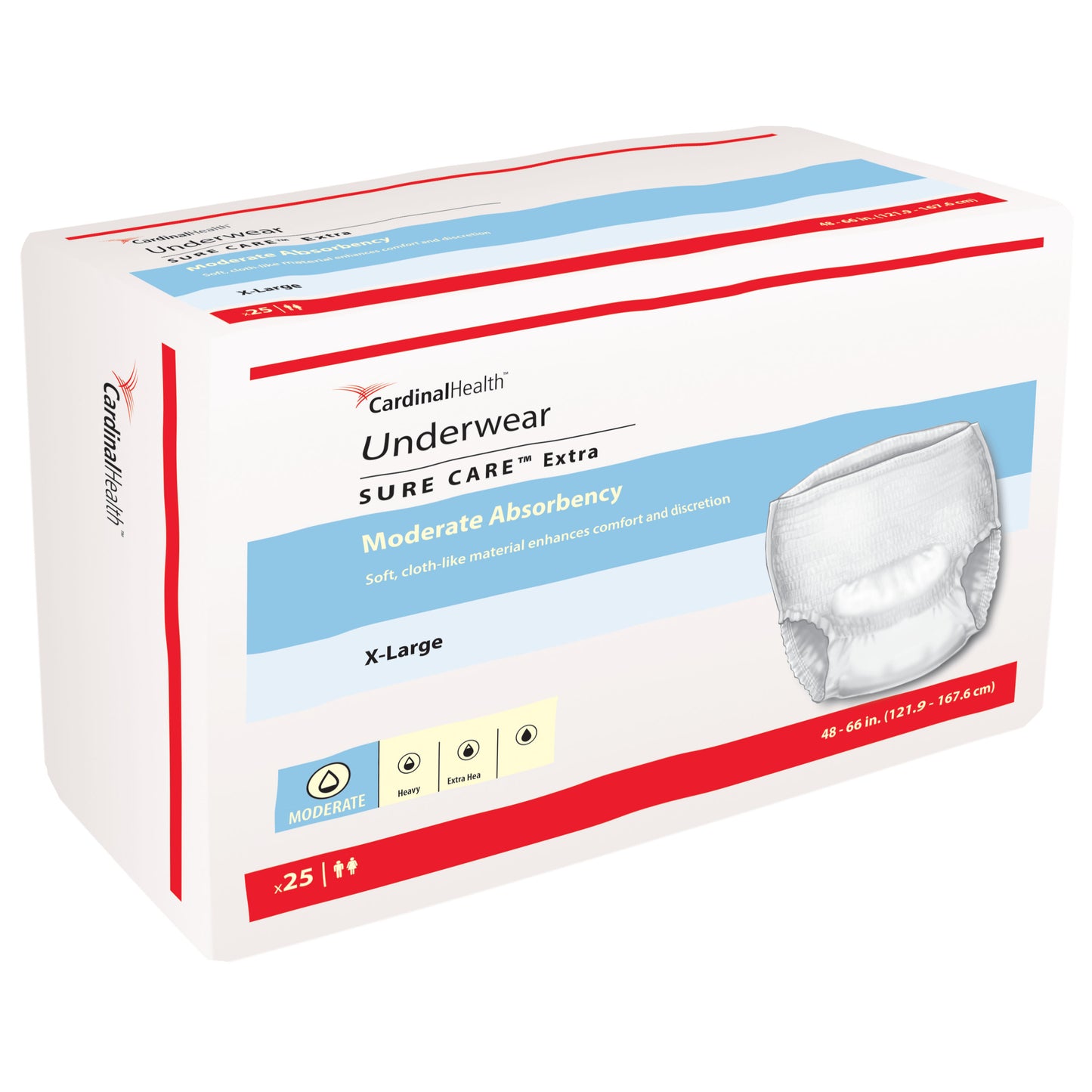Cardinal Health, Underwear, Sure Care Extra, X-Large, 48"- 66" (Case of 100)