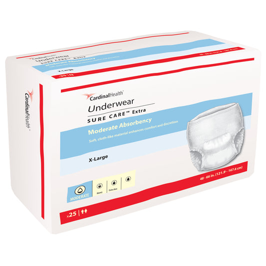 Cardinal Health, Underwear, Sure Care Extra, X-Large, 48"- 66" (Case of 100)