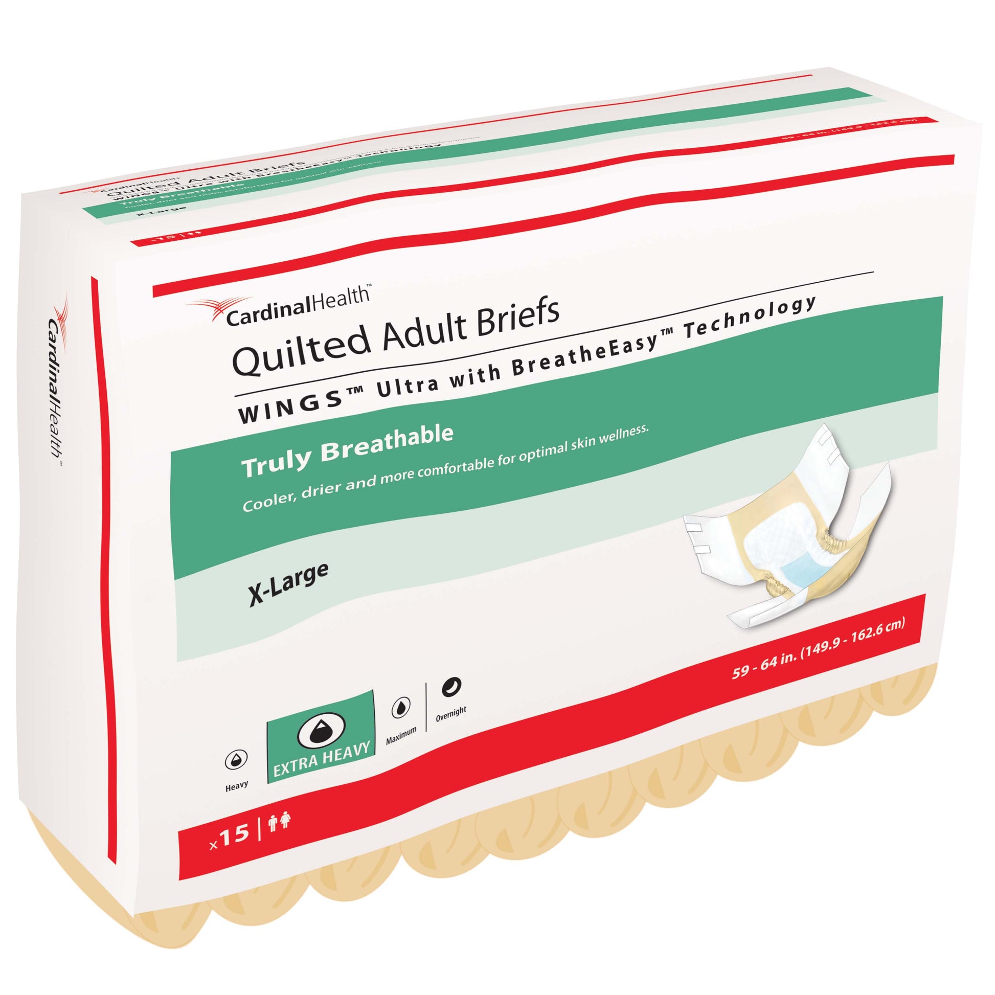 WINGS Ultra Quilted Brief with BreatheEasy Technology, X-Large, 59" - 64" (Case of 60)