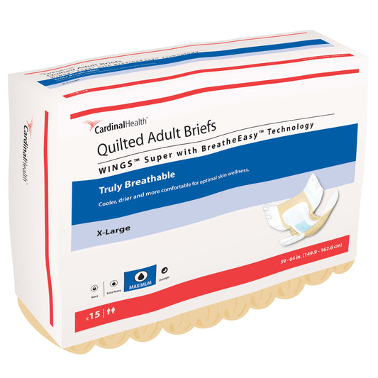 WINGS Super Quilted Brief with BreatheEasy Technology, X-Large, 59" - 64" (Package of 15)