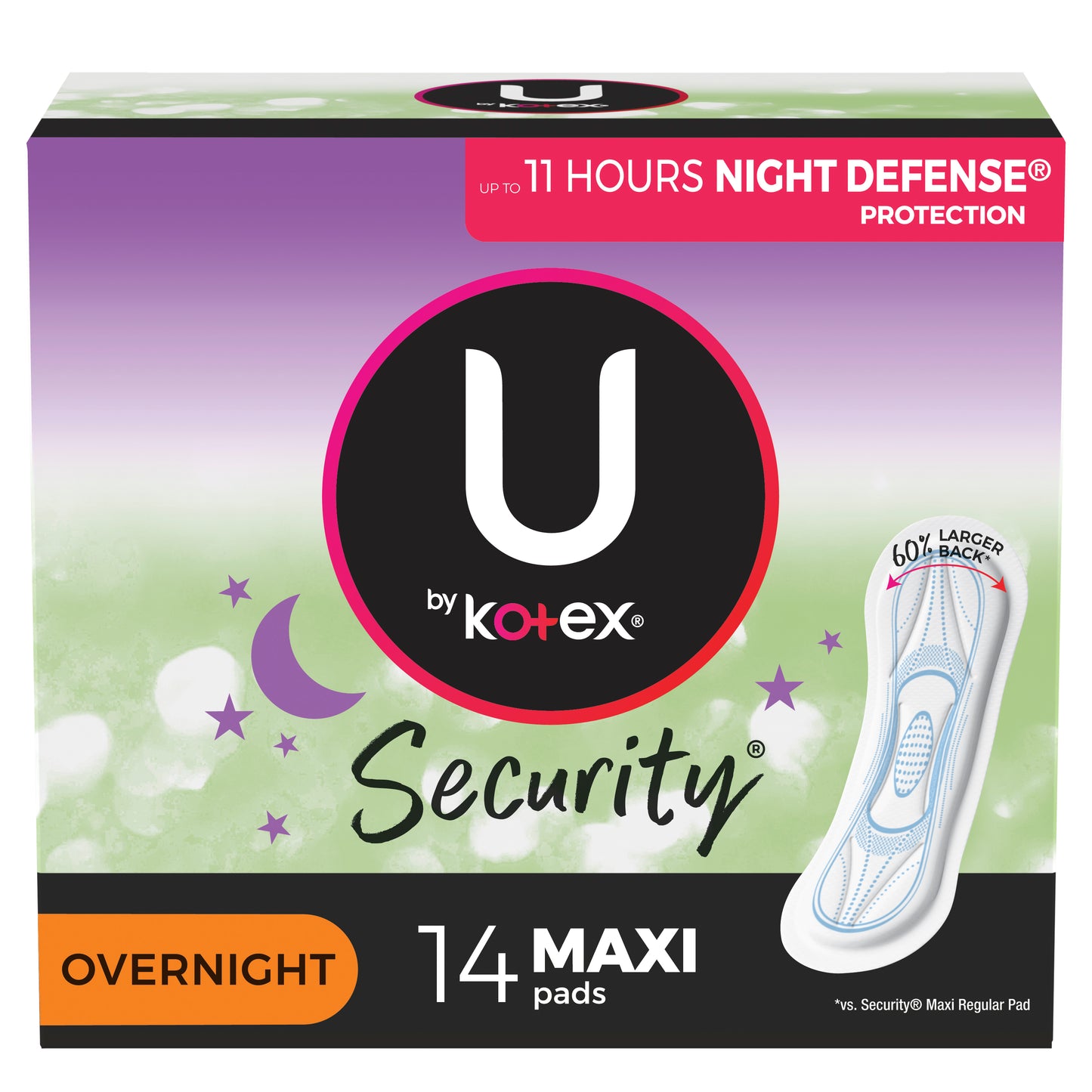 U by Kotex Premium Overnight Maxi Pads (Package of 14)
