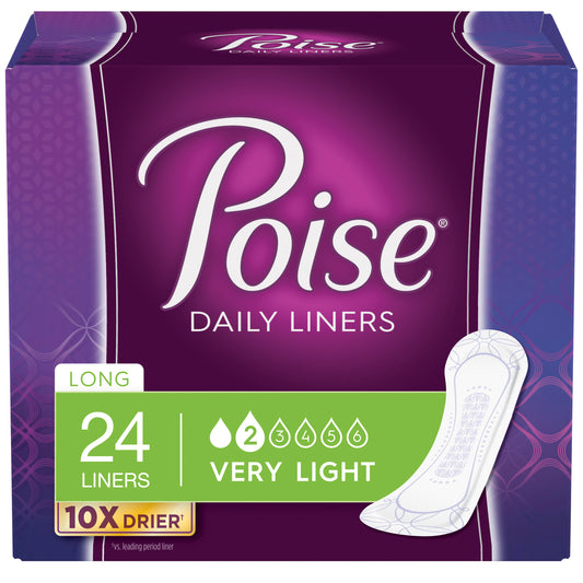 Poise Pantiliners Very Light 8-1/2" Long (Package of 24)