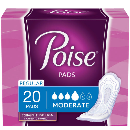 Depend Poise Moderate Pads Regular Length 10.1" (Package of 20)