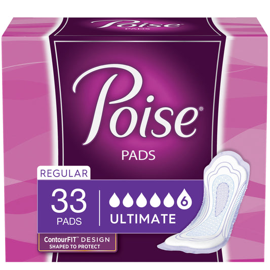 Poise Ultimate Coverage Protection Supreme Pad 14.37 L" (Case of 132)