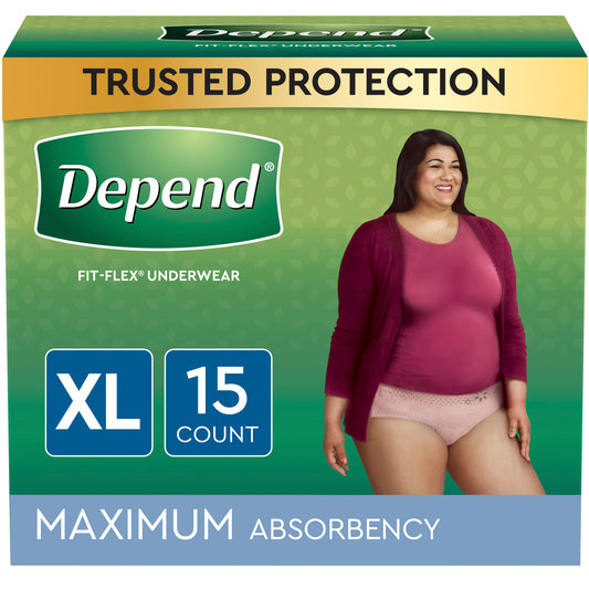 Depend Women's Fit-Flex Max, Extra Large. (Case of 30)