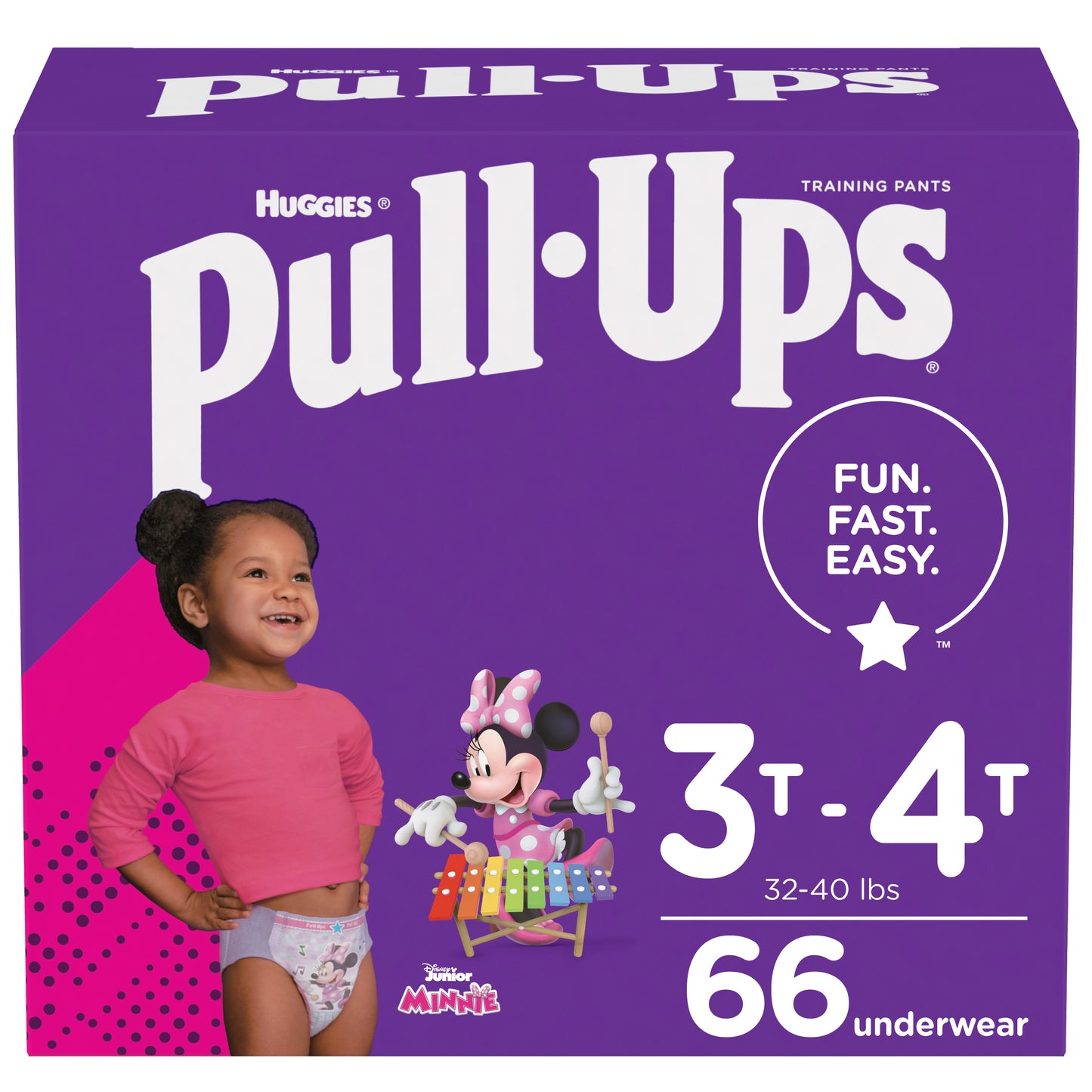 Pull-Ups Learning Designs Training Pants, Girl, 3T-4T, Giga Pack (Case of 66)