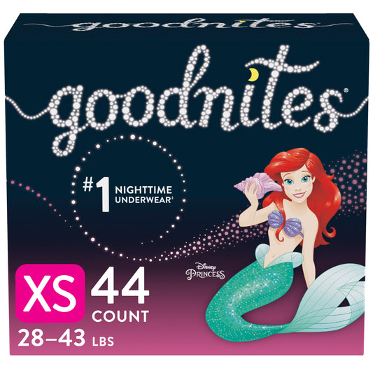 Goodnites Youth Pants for Girls X-Small, Giga Pack (Case of 44)