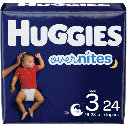 Huggies OverNites Diapers, Size 3, Jumbo Pack (Case of 96)