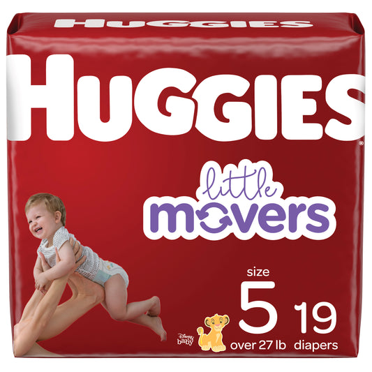 Huggies Little Movers Diapers, Size 5, Jumbo Pack (Case of 76)