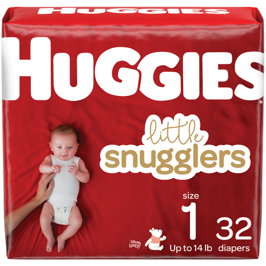 Huggies Little Snugglers Diapers, Size 1, Jumbo Pack (Package of 32)