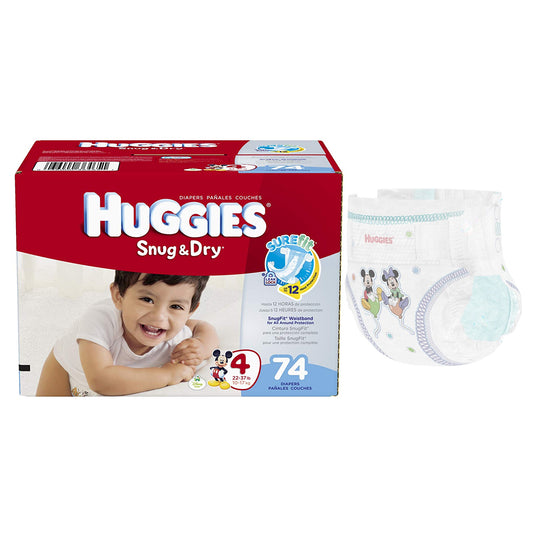 HUGGIES Snug and Dry Diapers, Size 4, BIG Pack, 74 Count (Case of 74)