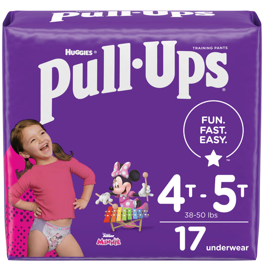 Pull-Ups Learning Designs Girls' Training Pants, 4T-5T, 17 Ct (Package of 17)