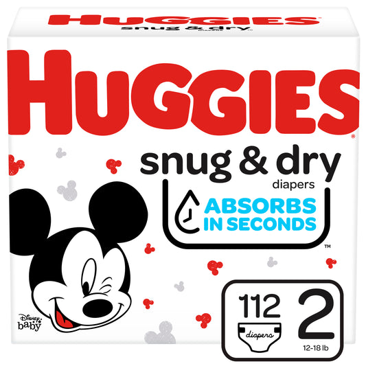 Huggies Snug and Dry Diapers, Size 2, Giga Pack, 112 Ct (Case of 112)