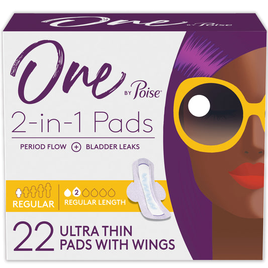 One by Poise Supreme Ultrathin Regular Wing Pad, 22 ct (Package of 22)