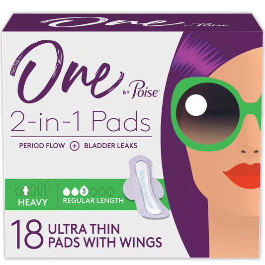 One by Poise Supreme Ultrathin Heavy Wing Pad, 18 ct (Package of 18)