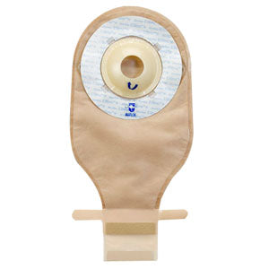 UltraLite Shallow Convex 3/4" Opaque Drain Pouch with Kwik-Klose II Fastener and Skin Shield Barrier (Box of 10)