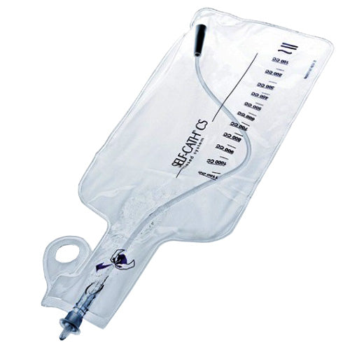 Self-Cath Closed System Catheter with Collection Bag 8 Fr 16" 1100 mL (Box of 50)