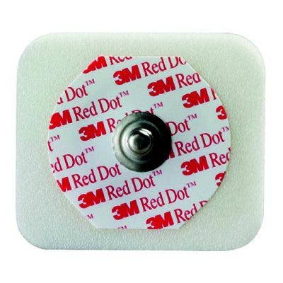 Red Dot ECG Monitoring Electrodes, Radiolucent, Foam, Diaphoretic, with Abrader (Box of 50)