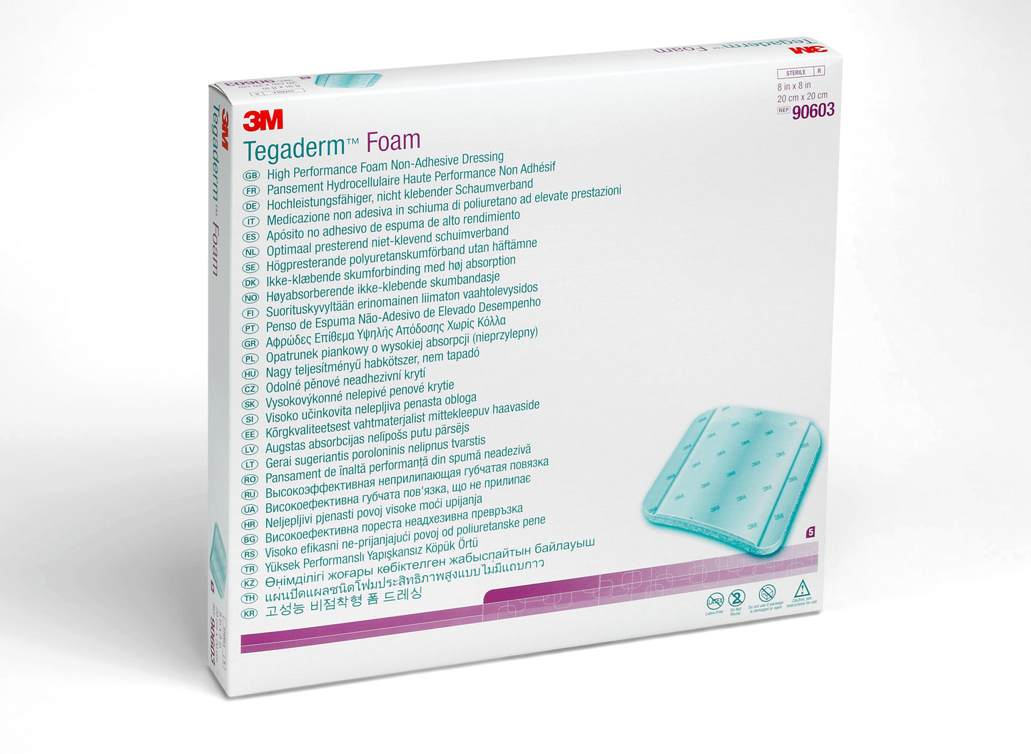 Tegaderm Non-Adhesive Foam Dressing 8" x 8" (Case of 30)