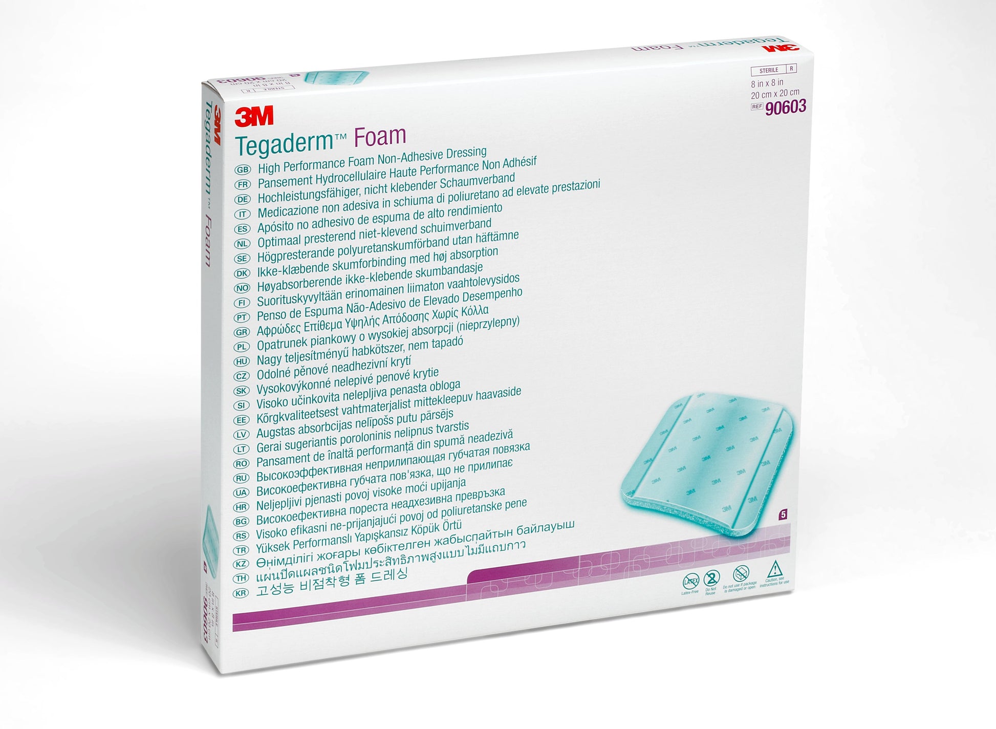 Tegaderm Non-Adhesive Foam Dressing 8" x 8" (Case of 30)