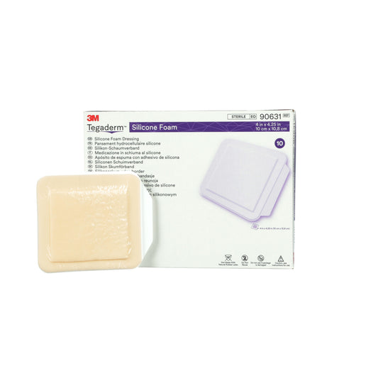 Tegaderm Silicone Foam Non-Bordered Dressing, 4" x 4.25"