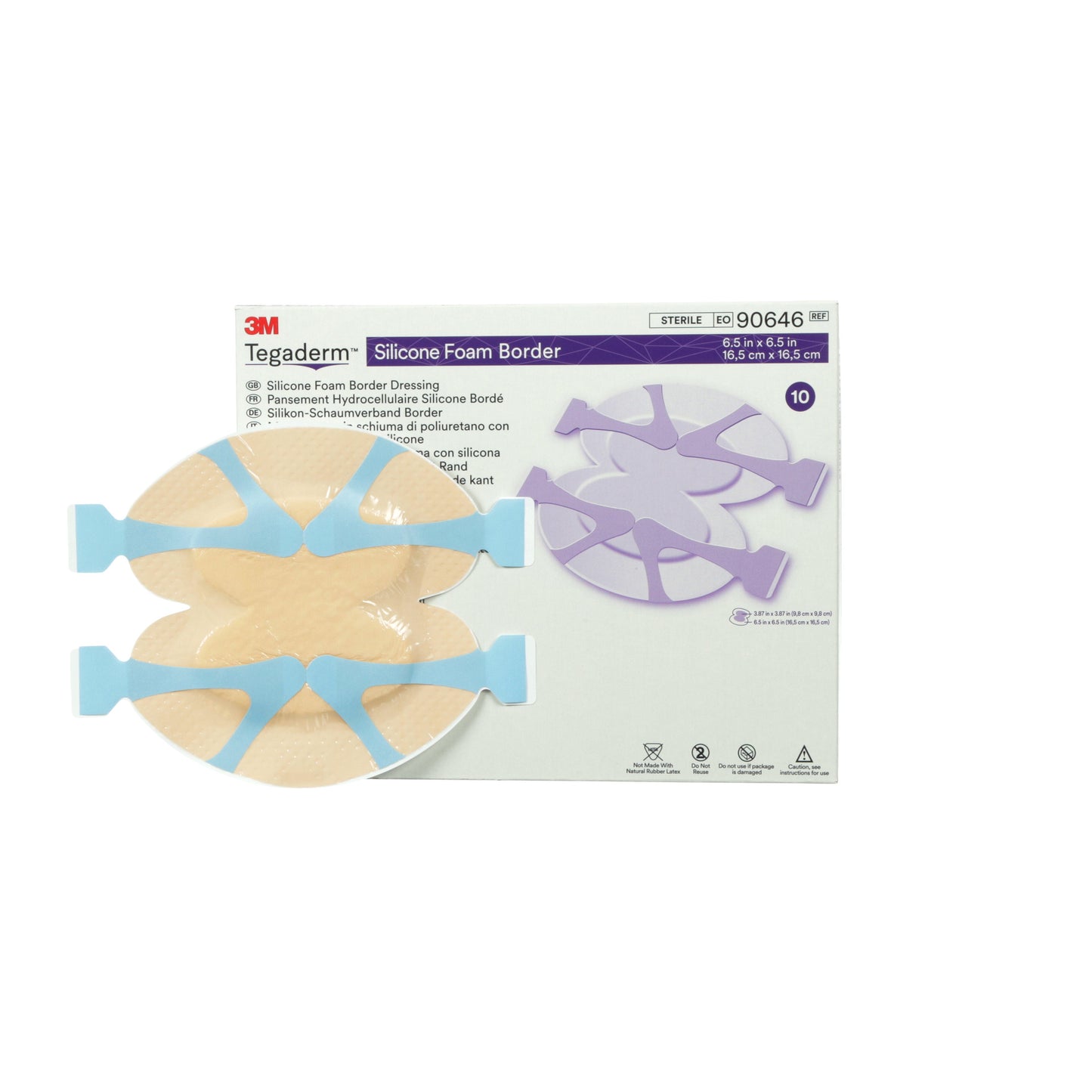 Tegaderm Silicone Foam Heel and Contour Dressing, 6" x 6" (Box of 5)