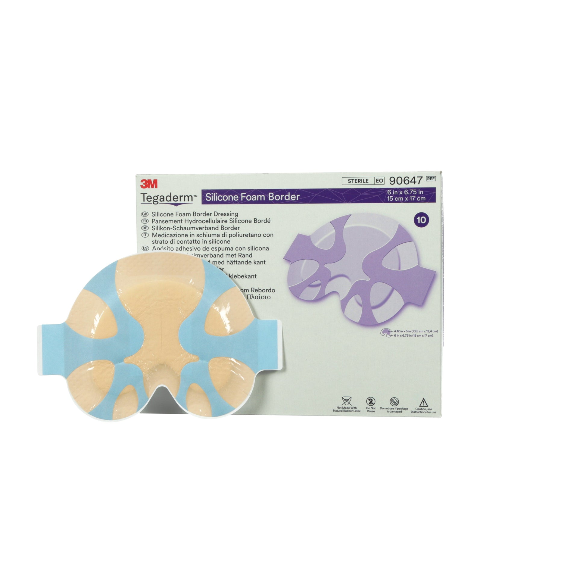 Tegaderm Silicone Foam Dressing, Small Sacral, 6" x 6.75" (Box of 10)