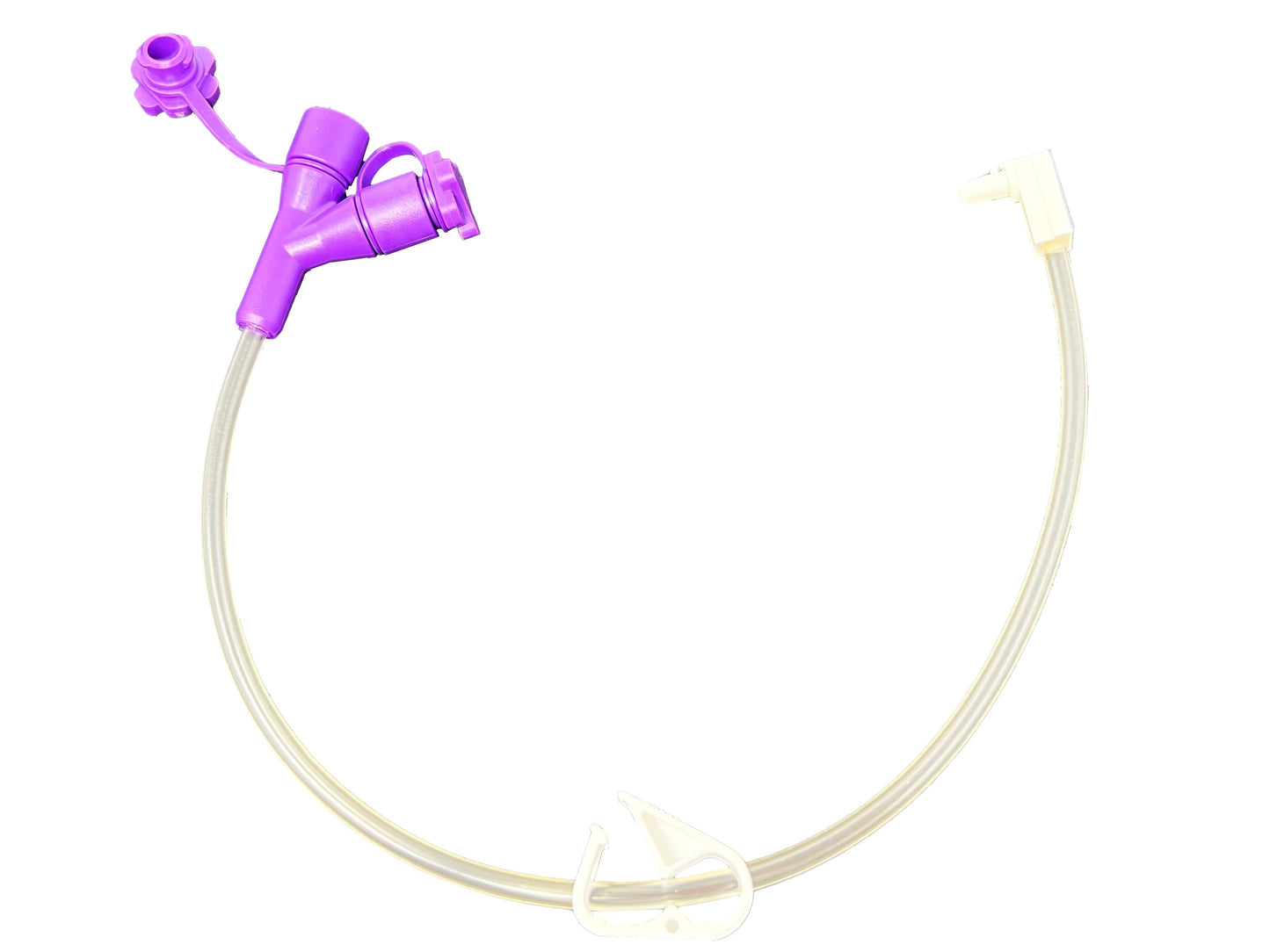Universal Low Profile Feeding Tube Extension set 12" Dual ENFit Port Right Angle