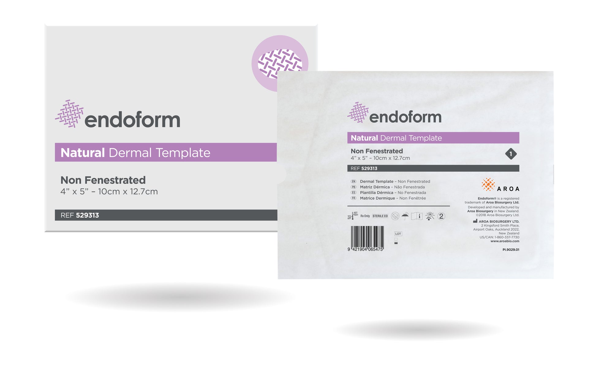 Endoform Natural Template, 4" x 5".
