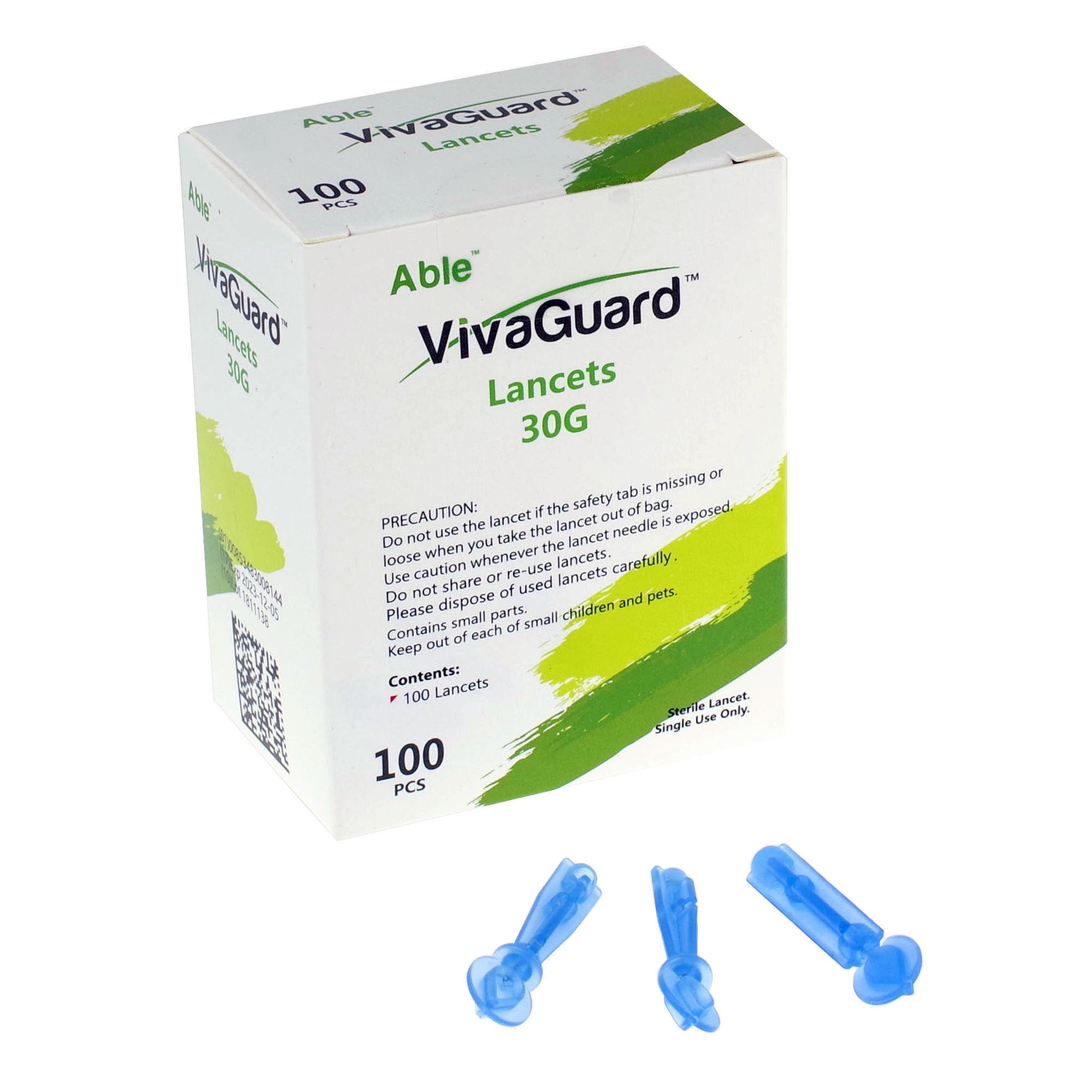 VivaGuard Lancets, 30G, (100 count) (Box of 100)
