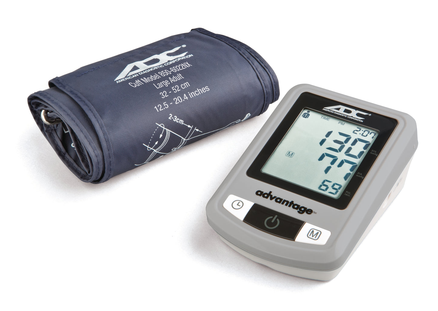 Advantage Automatic Digital Blood Pressure Monitor, Large Adult, Navy, Latex Free