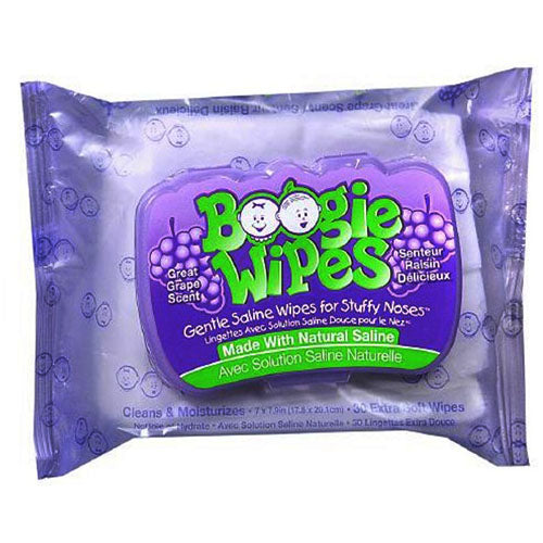 Boogie Wipes Saline Nose Wipes Grape Scent (Package of 30)
