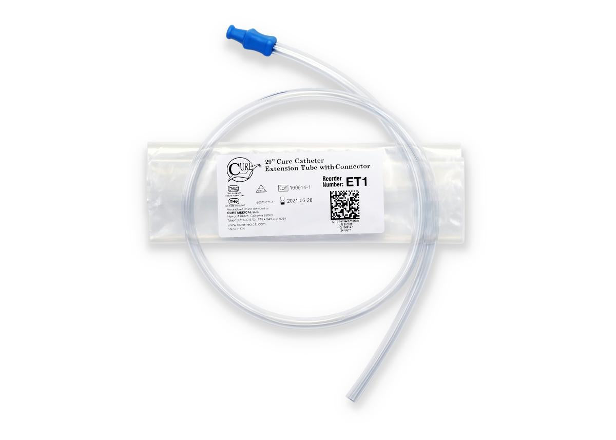 Cure Medical Extension Tube for Intermittent Catheters, 29" (Case of 30)