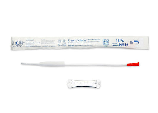 Hydrophilic Cure Catheter, 16" Male, Straight Tip, 16 FR (Box of 30)