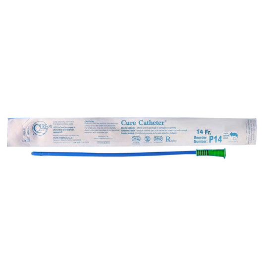 Hydrophilic Cure Catheter, 10" Pediatric, Straight Tip, 14 FR (Box of 30)