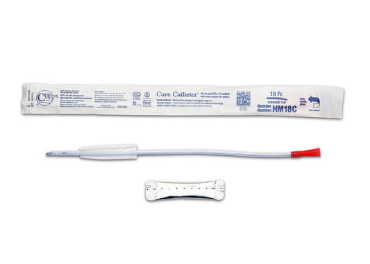 Hydrophilic Cure Catheter, 16" Male, Coude Tip, 18 FR (Box of 30)