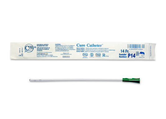 Cure Catheter Uncoated, Single, Pediatric, 10" Straight Tip, 14 FR