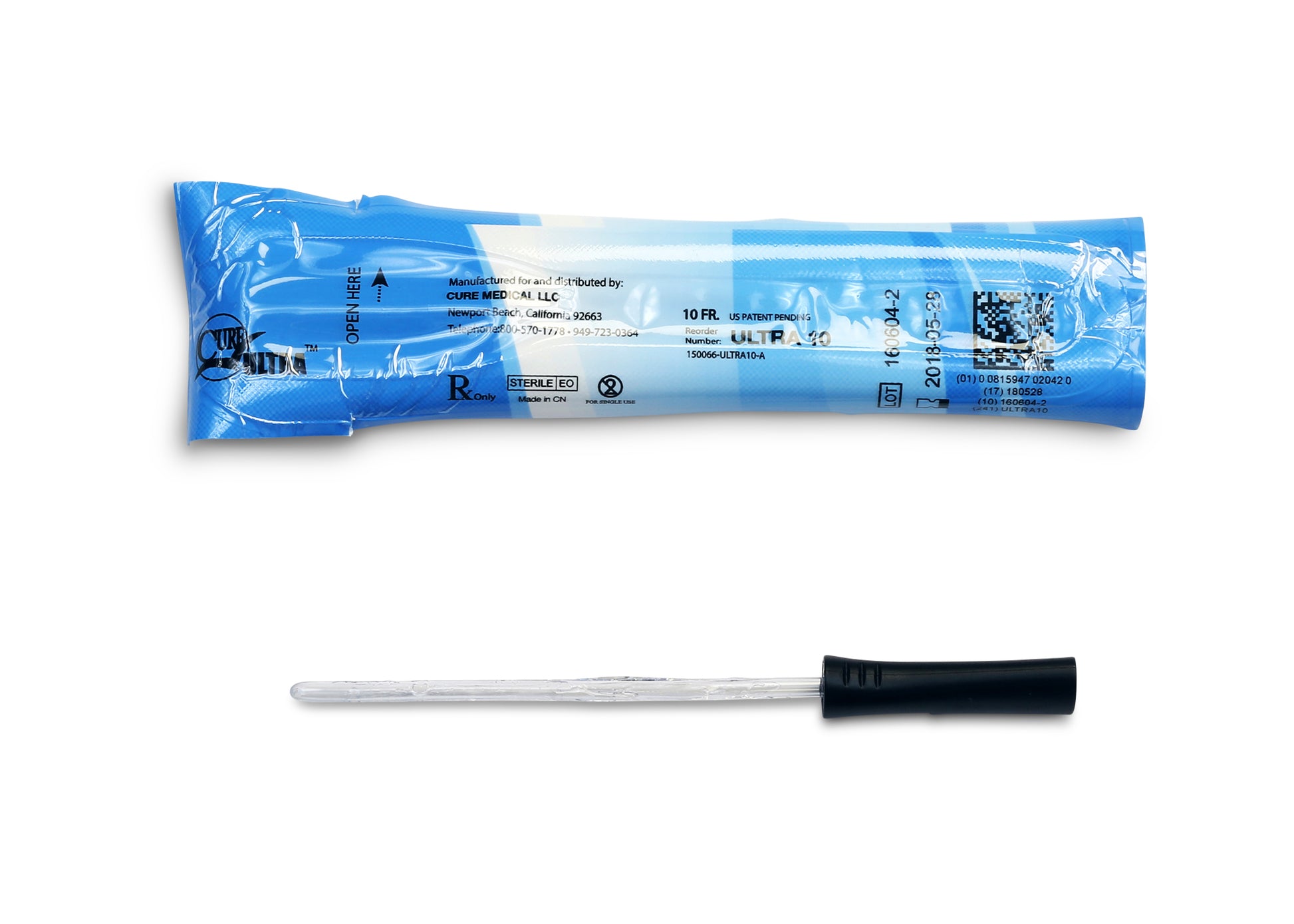 Cure Ultra Female Intermittent Catheter, 6" Straight Tip, 10 FR