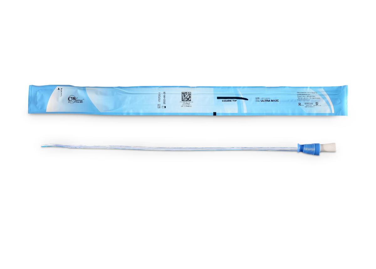 Cure Ultra Male Intermittent Catheter, 16" Coude Tip, 12 FR